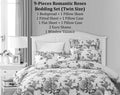 DaDa Bedding Romantic Roses Floral Bed in a Bag Set - Pink Cottage Bedding