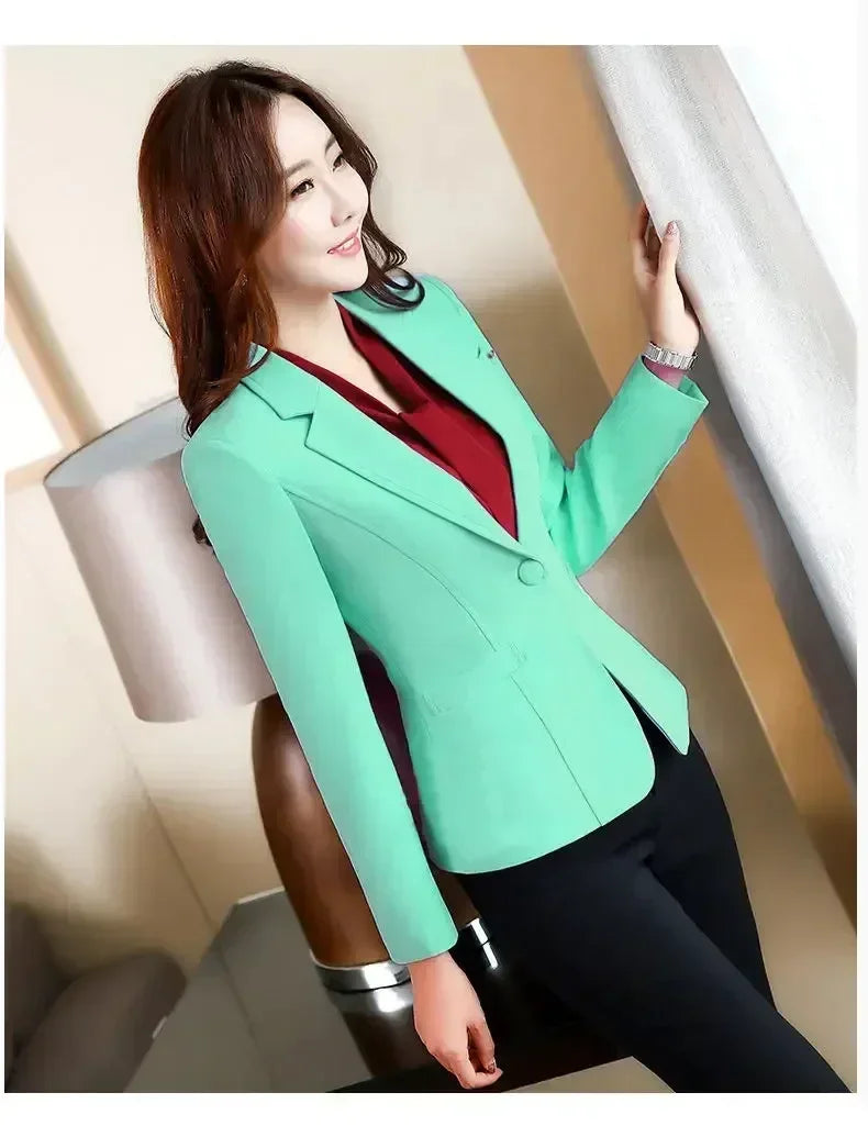 Women's Fit and Tailored Blazer Jacket for Spring and Autumn Casual Business