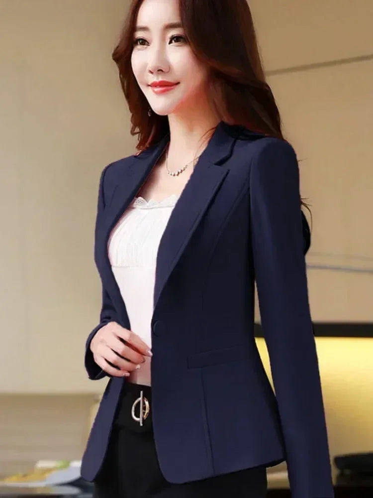 Women's Fit and Tailored Blazer Jacket for Spring and Autumn Casual Business