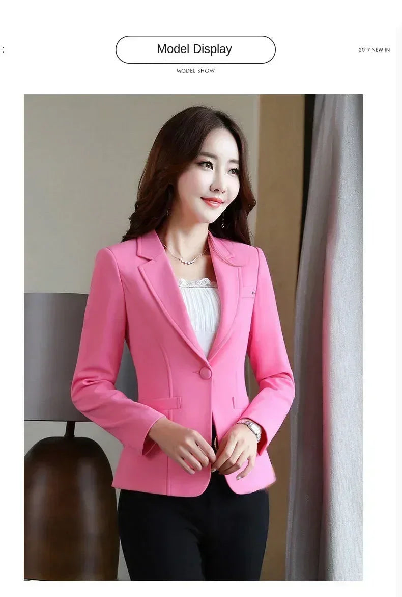 Women's Fit and Tailored Blazer Jacket for Spring and Autumn Casual Business