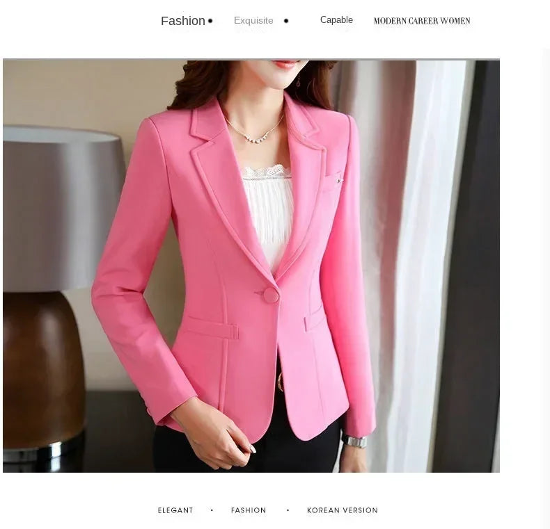 Women's Fit and Tailored Blazer Jacket for Spring and Autumn Casual Business