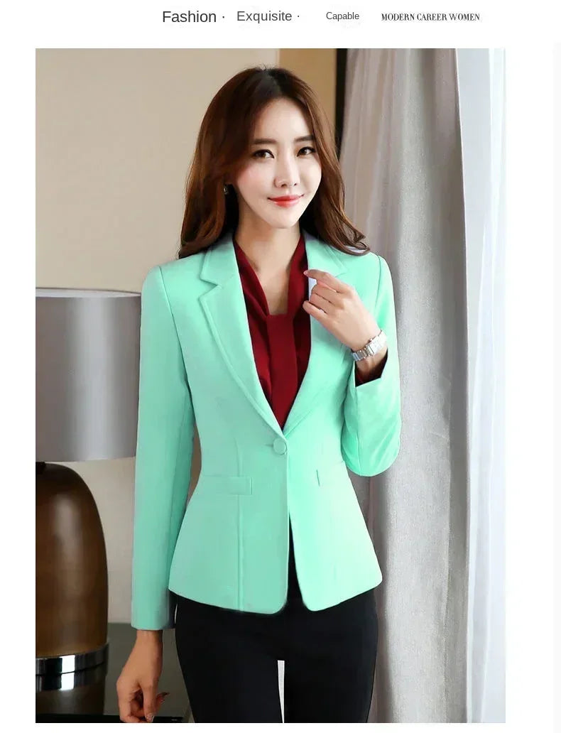 Women's Fit and Tailored Blazer Jacket for Spring and Autumn Casual Business