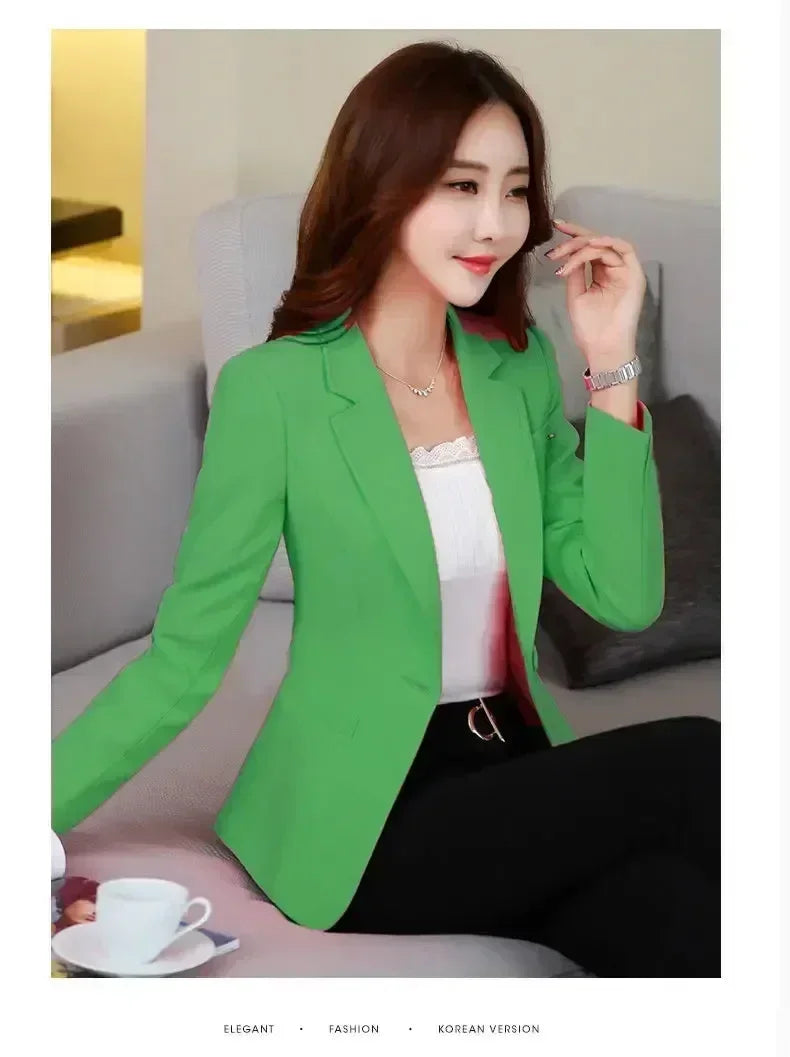Women's Fit and Tailored Blazer Jacket for Spring and Autumn Casual Business
