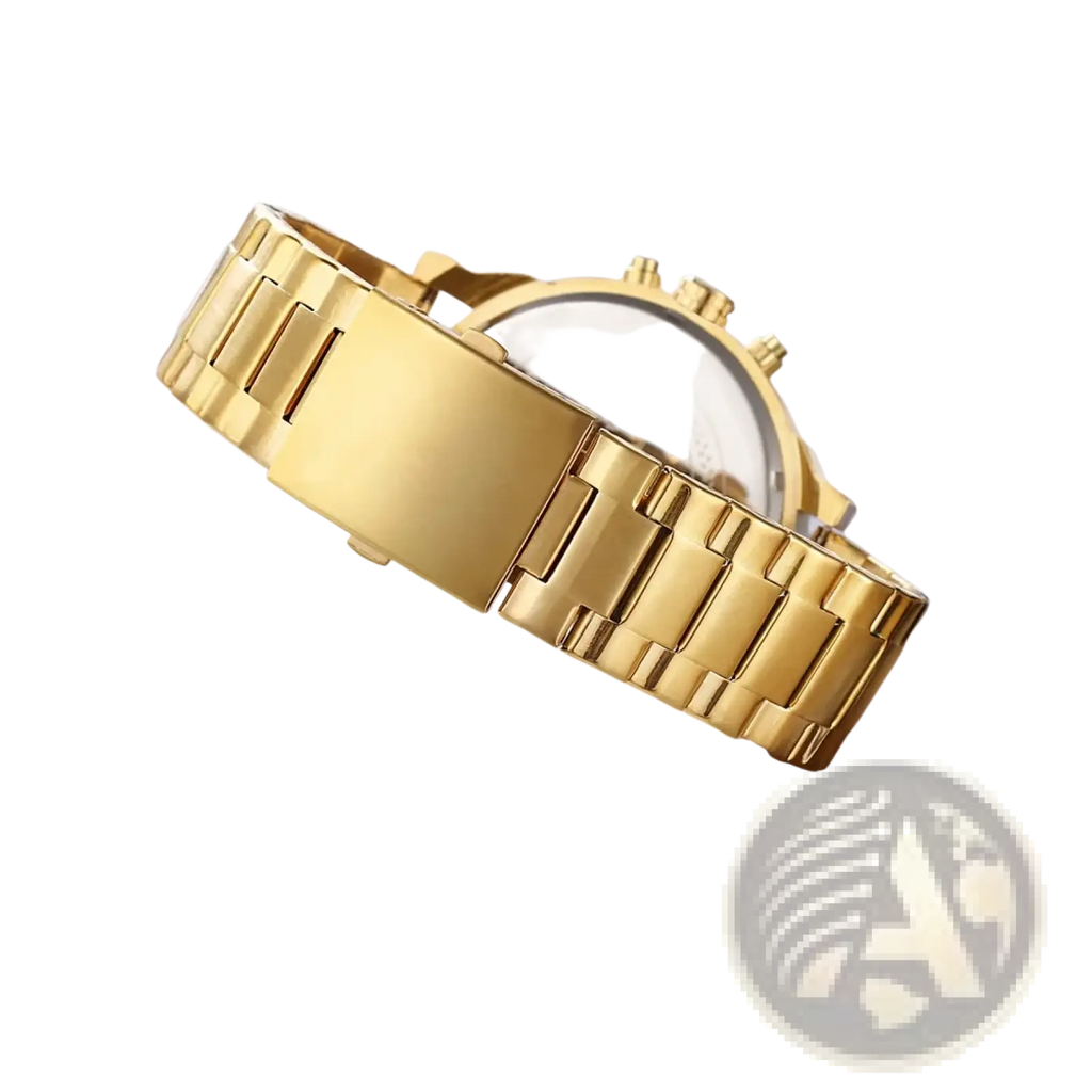 Dual Time Luxury Steel Quartz Mens Watch