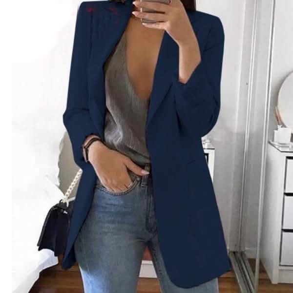 Womens Cardigan Jackets Open Front Solid Color Casual Oversized Long Blazer